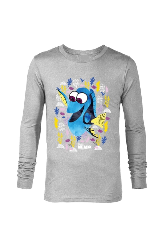 Disney PIXAR Finding Nemo Dory Just Keep Swimming - Long Sleeve T-Shirt for Men - Customized-Athletic Heather