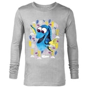 Disney PIXAR Finding Nemo Dory Just Keep Swimming - Long Sleeve T-Shirt for Men - Customized-Athletic Heather