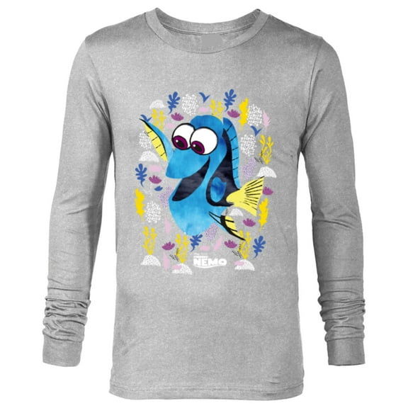 Disney PIXAR Finding Nemo Dory Just Keep Swimming - Long Sleeve T-Shirt for Men - Customized-Athletic Heather