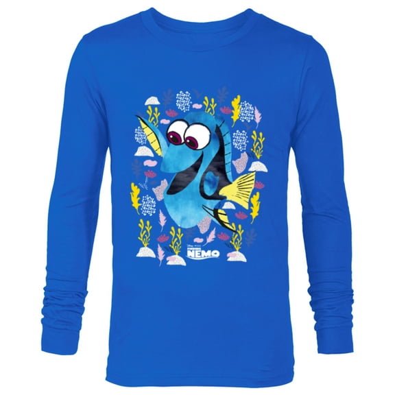 Disney PIXAR Finding Nemo Dory Just Keep Swimming - Long Sleeve T-Shirt for Men - Customized-Navy