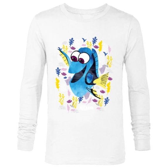 Disney PIXAR Finding Nemo Dory Just Keep Swimming - Long Sleeve T-Shirt for Men - Customized-White