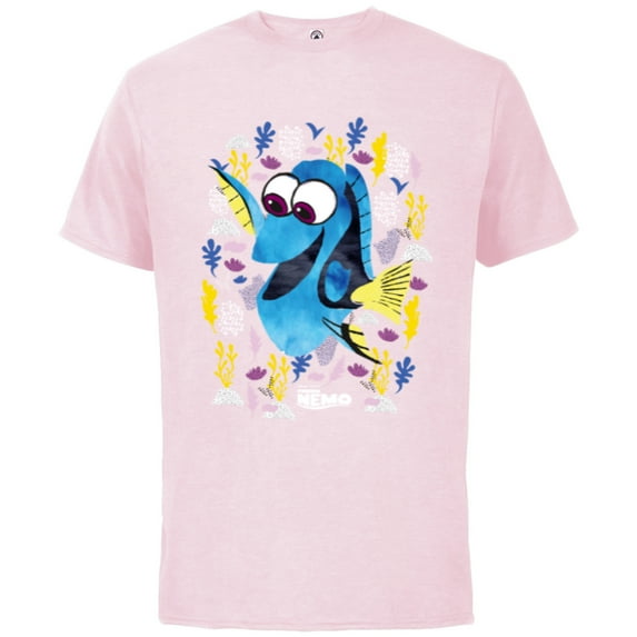 Disney PIXAR Finding Nemo Dory Just Keep Swimming - Short Sleeve Cotton T-Shirt for Adults - Customized-Soft Pink