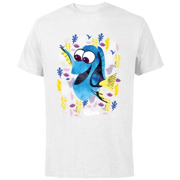 Disney PIXAR Finding Nemo Dory Just Keep Swimming - Short Sleeve Cotton T-Shirt for Adults - Customized-White