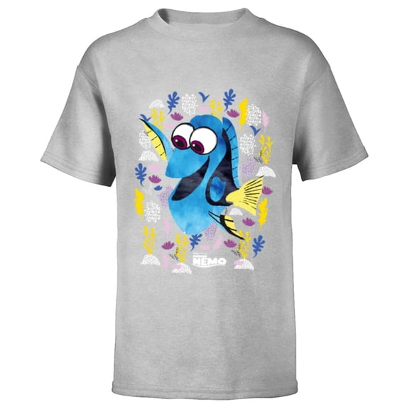 Disney PIXAR Finding Nemo Dory Just Keep Swimming - Short Sleeve T-Shirt for Kids - Customized-Athletic Heather