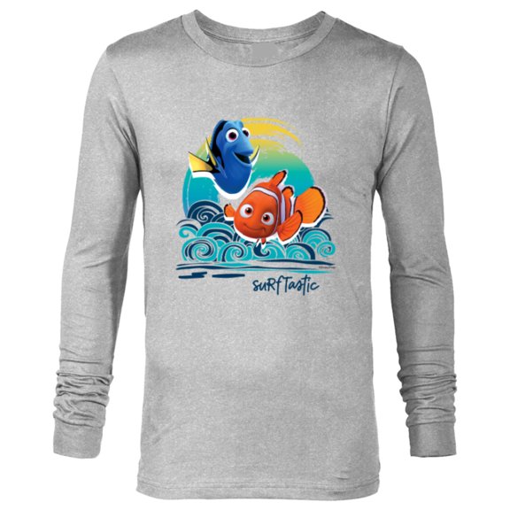 Disney PIXAR Finding Nemo Surf-Tastic with Nemo & Dory - Long Sleeve T-Shirt for Men - Customized-Athletic Heather