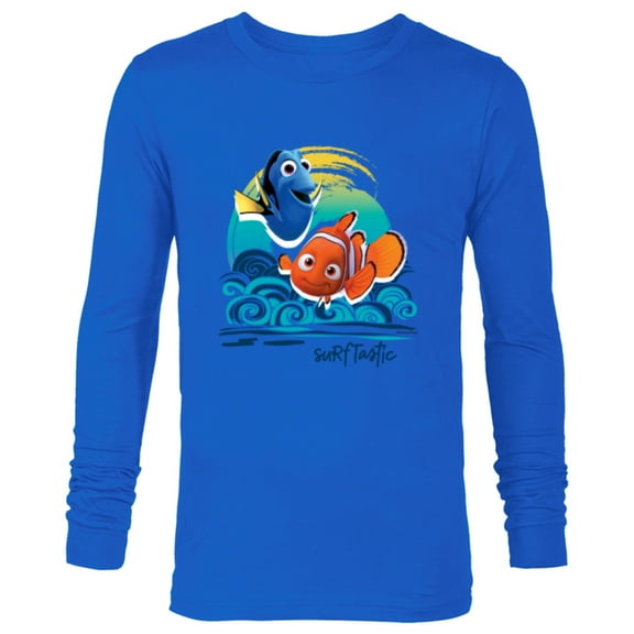 Disney PIXAR Finding Nemo Surf-Tastic with Nemo & Dory - Long Sleeve T-Shirt for Men - Customized-Navy
