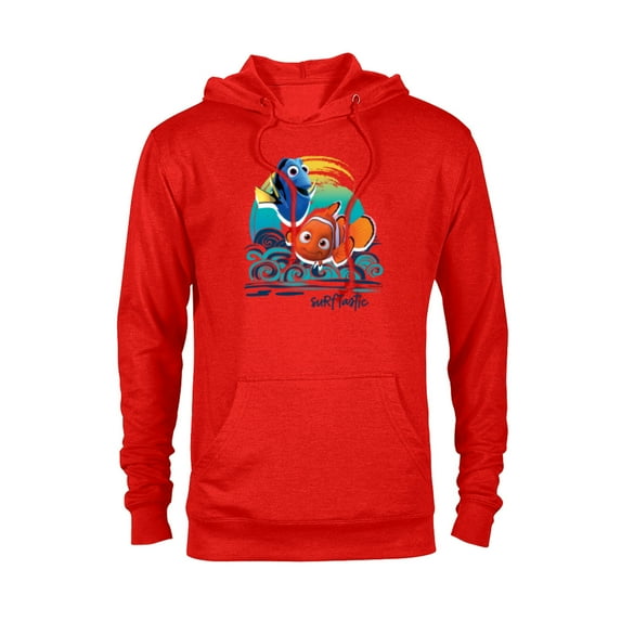 Disney PIXAR Finding Nemo Surf-Tastic with Nemo & Dory - Pullover Hoodie for Adults - Customized-Red Heather