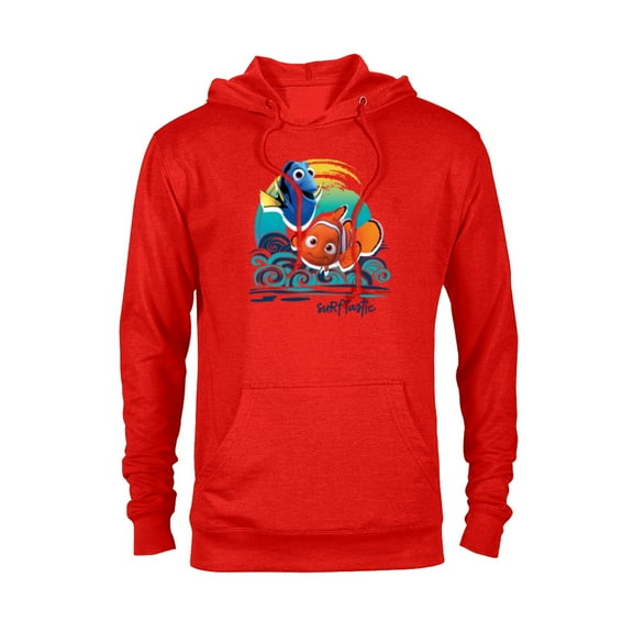 Disney PIXAR Finding Nemo Surf-Tastic with Nemo & Dory - Pullover Hoodie for Adults - Customized-Red Heather