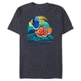 thumbnail image 1 of Disney PIXAR Finding Nemo Surf-Tastic with Nemo & Dory - Short Sleeve Blended T-Shirt for Adults - Customized-Denim Snow Heather, 1 of 5