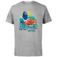 thumbnail image 1 of Disney PIXAR Finding Nemo Surf-Tastic with Nemo & Dory - Short Sleeve Cotton T-Shirt for Adults - Customized-Athletic Heather, 1 of 5