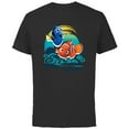 thumbnail image 1 of Disney PIXAR Finding Nemo Surf-Tastic with Nemo & Dory - Short Sleeve Cotton T-Shirt for Adults - Customized-Black, 1 of 5