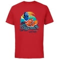 thumbnail image 1 of Disney PIXAR Finding Nemo Surf-Tastic with Nemo & Dory - Short Sleeve Cotton T-Shirt for Adults - Customized-Red, 1 of 5