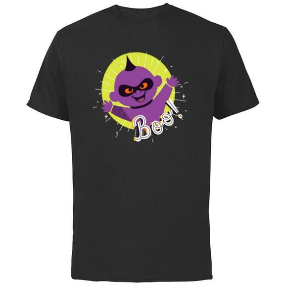 Disney PIXAR Incredibles Jack-Jack Halloween BOO - Short Sleeve Cotton T-Shirt for Adults - Customized-Black