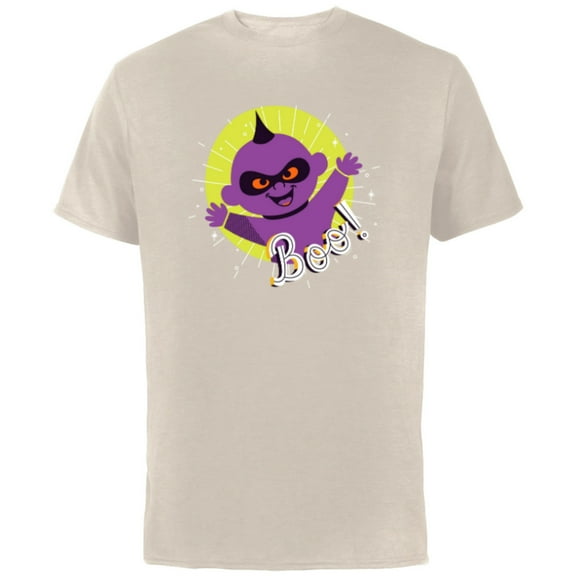 Disney PIXAR Incredibles Jack-Jack Halloween BOO - Short Sleeve Cotton T-Shirt for Adults - Customized-Natural