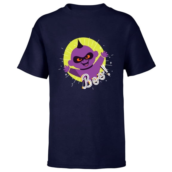 Disney PIXAR Incredibles Jack-Jack Halloween BOO - Short Sleeve T-Shirt for Kids - Customized-Athletic Navy