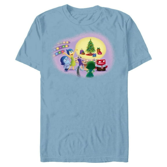 Disney PIXAR Inside Out Retro Holiday - Short Sleeve Blended T-Shirt for Adults - Customized-Ocean Blue