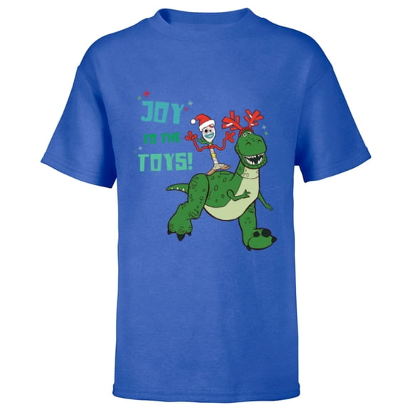 Disney PIXAR Joy to the Toy Story Forky & Rex Holiday - Short Sleeve T-Shirt for Kids - Customized-Royal