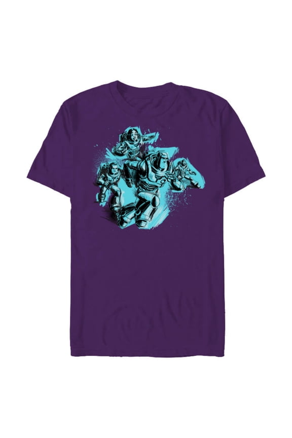 Disney PIXAR Lightyear Buzz, Mo, Darby & Izzy - Short Sleeve Blended T-Shirt for Adults - Customized-Purple