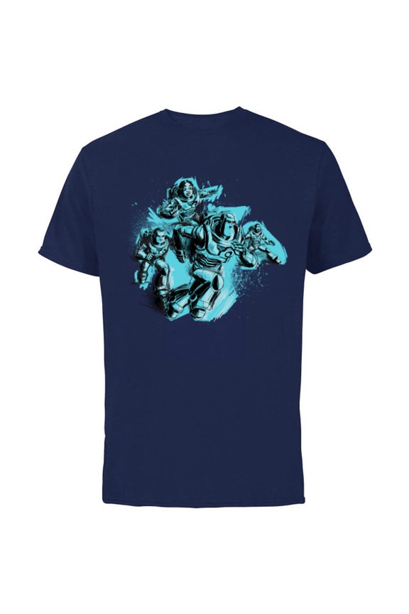 Disney PIXAR Lightyear Buzz, Mo, Darby & Izzy - Short Sleeve Cotton T-Shirt for Adults - Customized-Navy