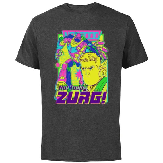 Disney PIXAR Lightyear Not Today Zurg - Short Sleeve Cotton T-Shirt for Adults - Customized-Charcoal