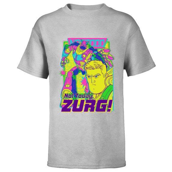 Disney PIXAR Lightyear Not Today Zurg - Short Sleeve T-Shirt for Kids - Customized-Athletic Heather