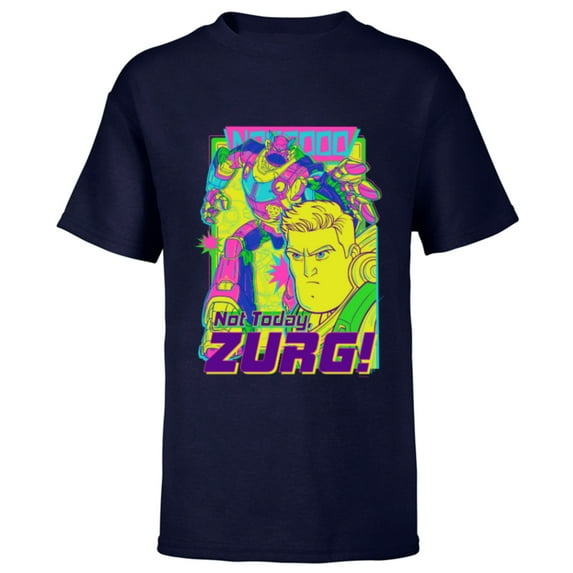 Disney PIXAR Lightyear Not Today Zurg - Short Sleeve T-Shirt for Kids - Customized-Navy