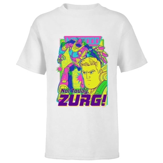 Disney PIXAR Lightyear Not Today Zurg - Short Sleeve T-Shirt for Kids - Customized-White