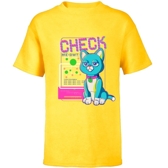Disney PIXAR Lightyear Sox Check Me-Owt - Short Sleeve T-Shirt for Kids - Customized-Yellow