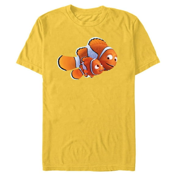 Disney PIXAR Marlin and Nemo T-Shirt- Short Sleeve Blended T-Shirt for Adults - Customized-Yellow