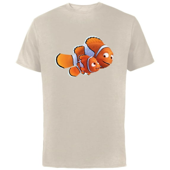 Disney PIXAR Marlin and Nemo T-Shirt - Short Sleeve Cotton T-Shirt for Adults - Customized-Natural
