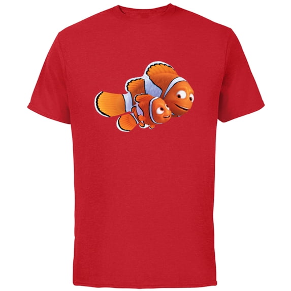 Disney PIXAR Marlin and Nemo T-Shirt - Short Sleeve Cotton T-Shirt for Adults - Customized-Red