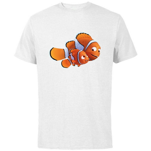Disney PIXAR Marlin and Nemo T-Shirt - Short Sleeve Cotton T-Shirt for Adults - Customized-White