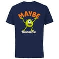 thumbnail image 1 of Disney PIXAR Mike Wazowski Maybe Tomorrow - Short Sleeve Cotton T-Shirt for Adults - Customized-Navy, 1 of 5