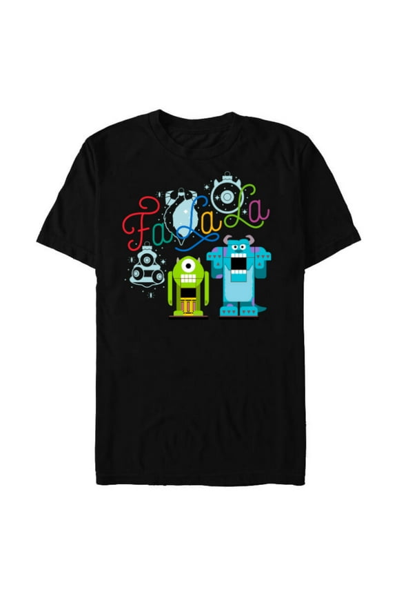 Disney PIXAR Monsters Inc. Mike & Sully Fa La La Holiday - Short Sleeve Blended T-Shirt for Adults - Customized-Black