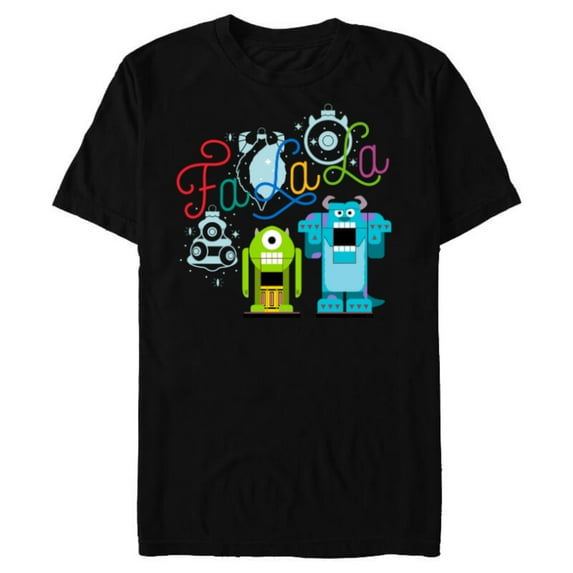 Disney PIXAR Monsters Inc. Mike & Sully Fa La La Holiday - Short Sleeve Blended T-Shirt for Adults - Customized-Black