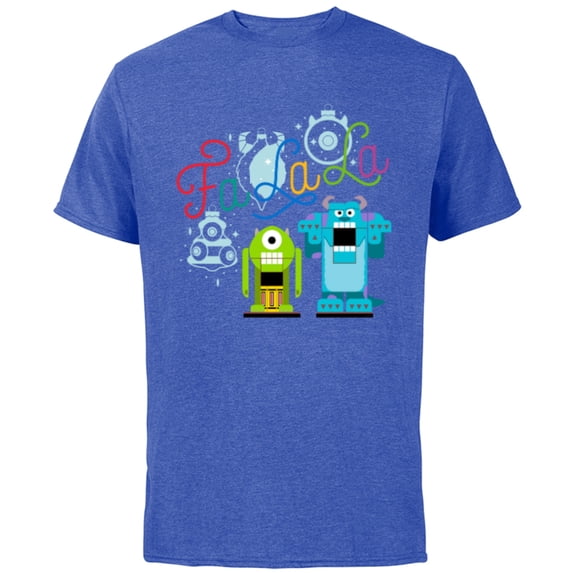 Disney PIXAR Monsters Inc. Mike & Sully Fa La La Holiday - Short Sleeve Cotton T-Shirt for Adults - Customized-Royal Heather