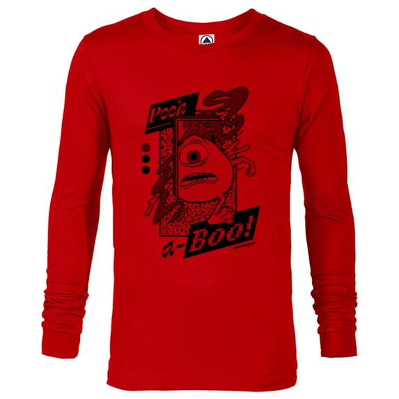Disney PIXAR Monsters Inc. Mike Wazowski Peak-A-Boo - Long Sleeve T-Shirt for Men - Customized-New Red
