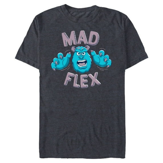 Disney PIXAR Monsters Inc. Sulley Mad Flex - Short Sleeve Blended T-Shirt for Adults - Customized-Navy Heather