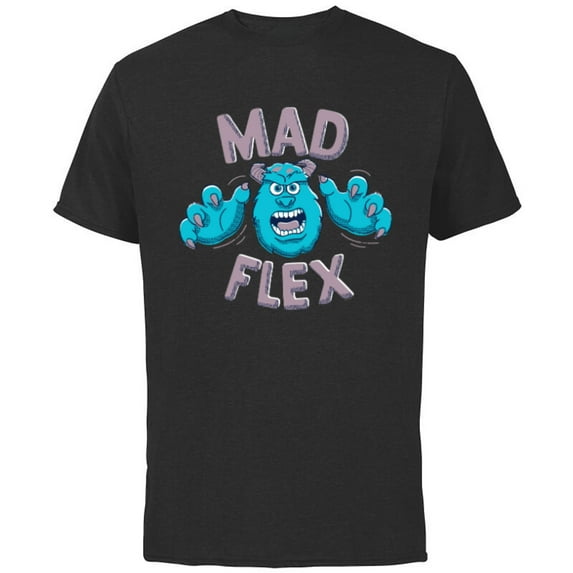 Disney PIXAR Monsters Inc. Sulley Mad Flex - Short Sleeve Cotton T-Shirt for Adults - Customized-Black
