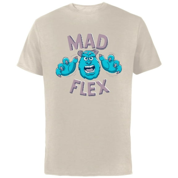Disney PIXAR Monsters Inc. Sulley Mad Flex - Short Sleeve Cotton T-Shirt for Adults - Customized-Natural