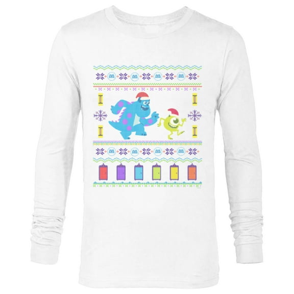 Disney PIXAR Monsters, Inc. Ugly Christmas Sweater Holiday - Long Sleeve T-Shirt for Men - Customized-White