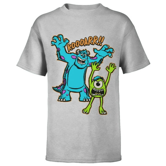Disney PIXAR Monsters U Mikey and Sulley Roar T-Shirt - Short Sleeve T-Shirt for Kids - Customized-Athletic Heather