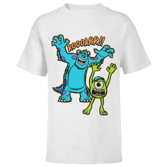 Disney PIXAR Monsters U Mikey and Sulley Roar T-Shirt - Short Sleeve T-Shirt for Kids - Customized-White