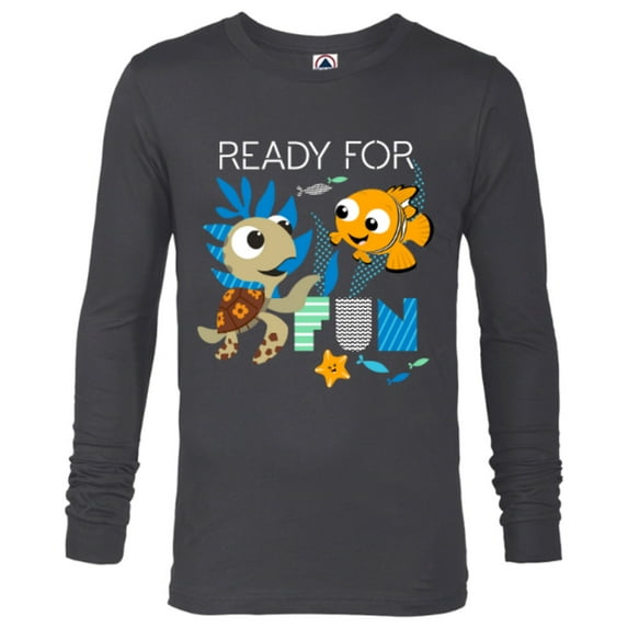 Disney PIXAR Nemo and Squirt T-Shirt - Long Sleeve T-Shirt for Men - Customized-Charcoal Heather