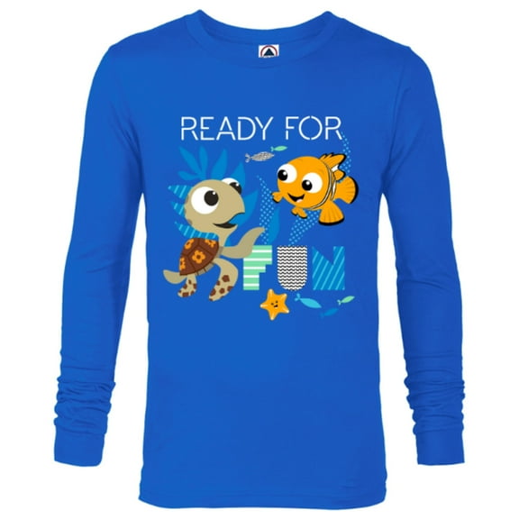 Disney PIXAR Nemo and Squirt T-Shirt - Long Sleeve T-Shirt for Men - Customized-Royal