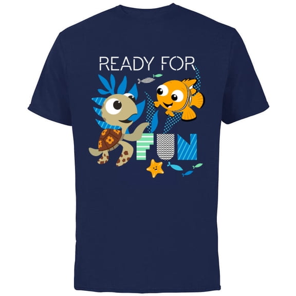 Disney PIXAR Nemo and Squirt T-Shirt - Short Sleeve Cotton T-Shirt for Adults - Customized-Navy