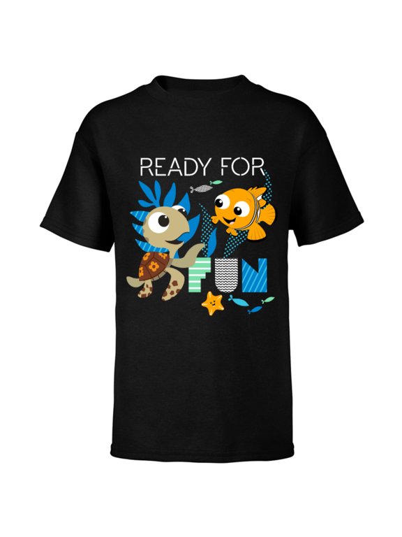 Disney PIXAR Nemo and Squirt T-Shirt - Short Sleeve T-Shirt for Kids - Customized-Black