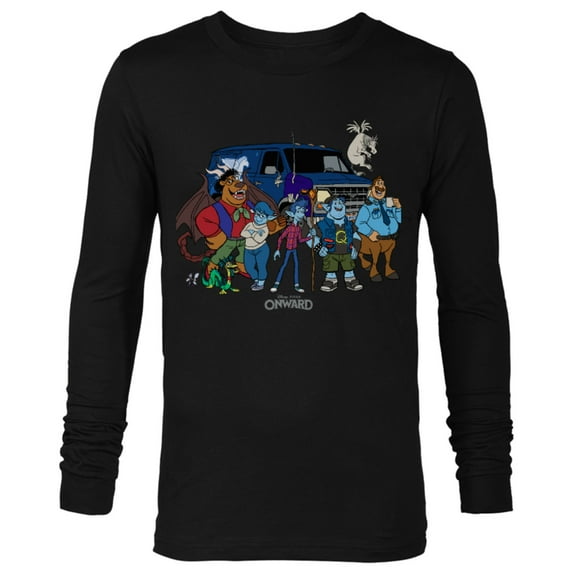 Disney PIXAR Onward Group Snapshot T-Shirt - Long Sleeve T-Shirt for Men - Customized-Black