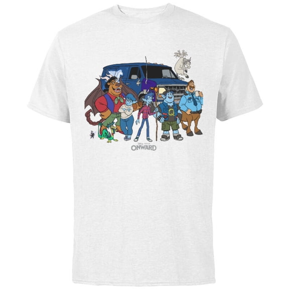 Disney PIXAR Onward Group Snapshot T-Shirt - Short Sleeve Cotton T-Shirt for Adults - Customized-White