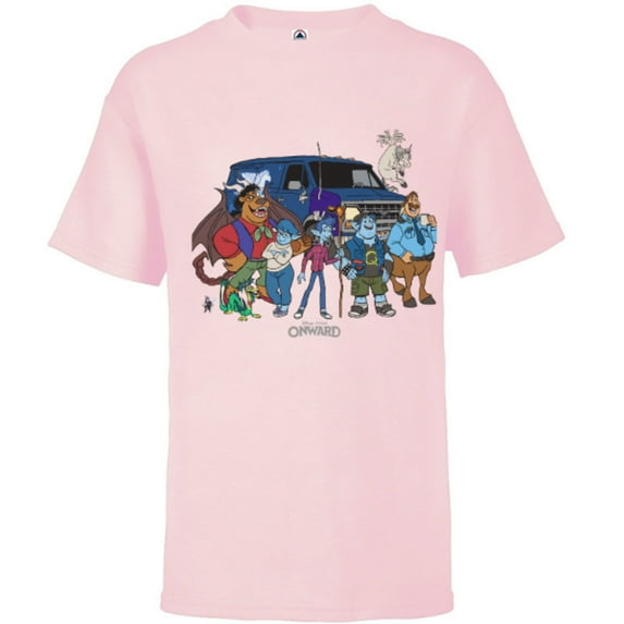 Disney PIXAR Onward Group Snapshot T-Shirt - Short Sleeve T-Shirt for Kids - Customized-Soft Pink